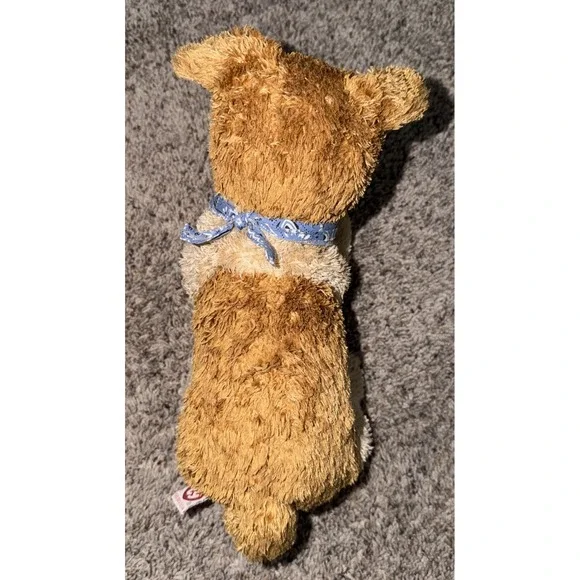 TySilk Scoundrel Brown Puppy Dog Plush Ty Silk Blue Bandana Stuffed 2006 RETIRED - Picture 5 of 7
